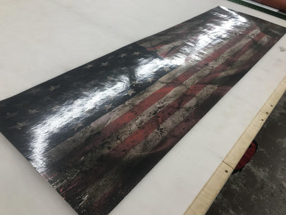 Rear Window Decals American Flag Weathered for truck Graphic