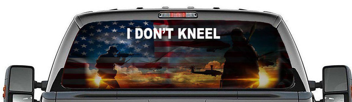 i don't kneel rear window graphic