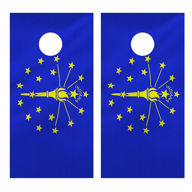 Flag of Indiana Cornhole Board Decal Wraps