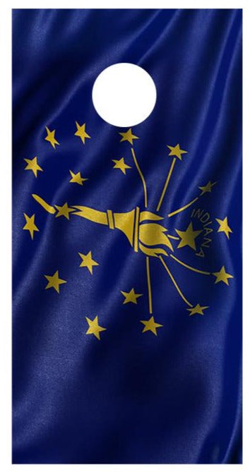 Flag of Indiana Wavy Cornhole Decal Wrap
