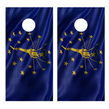 Flag of Indiana Wavy Cornhole Decal Wrap