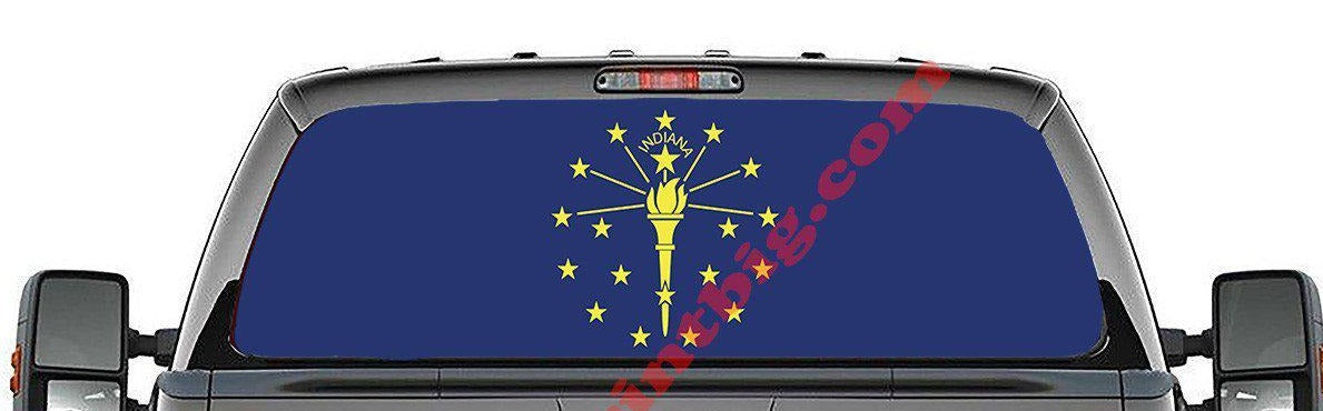 Indiana State Flag-Rear Window Decal-Graphic - Let's Print Big
