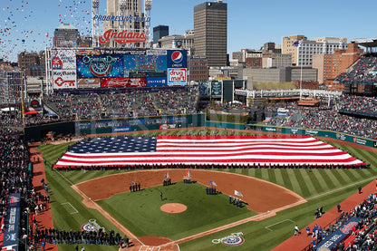 Progressive Field Opening Day Baseball Diamond Field Custom Designed Wallpaper