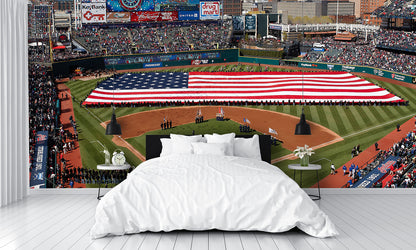 Progressive Field Opening Day Baseball Diamond Field Custom Designed Wallpaper