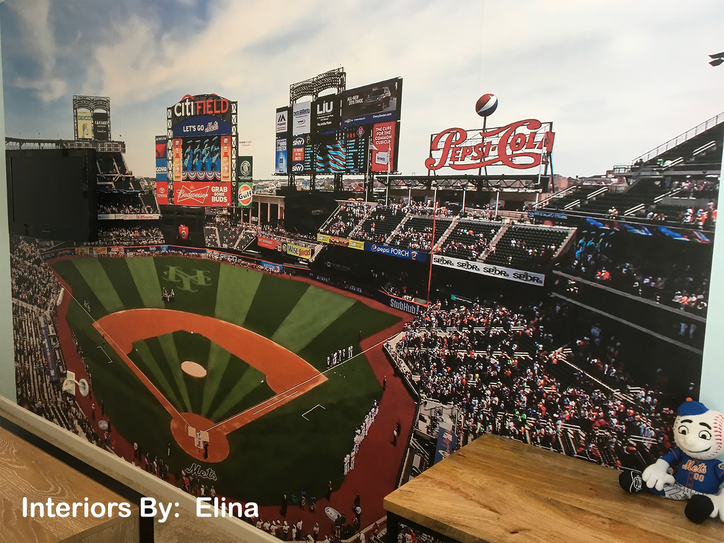 Citi Field Baseball Diamond Field Custom Designed Wallpaper