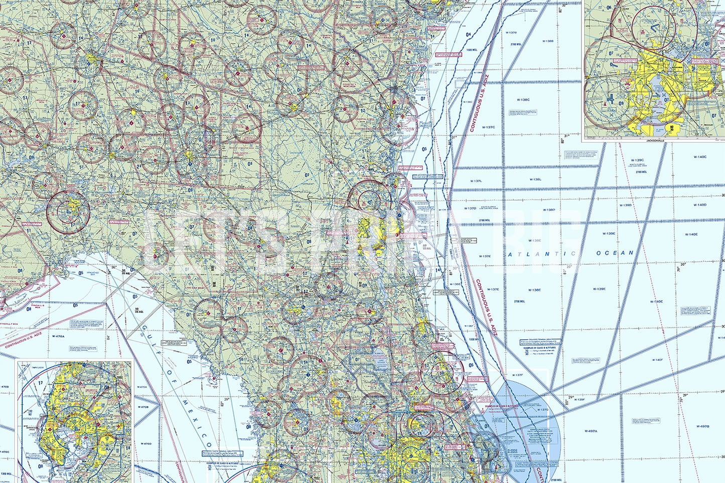 Aeronautical Chart Jacksonville Wall Mural