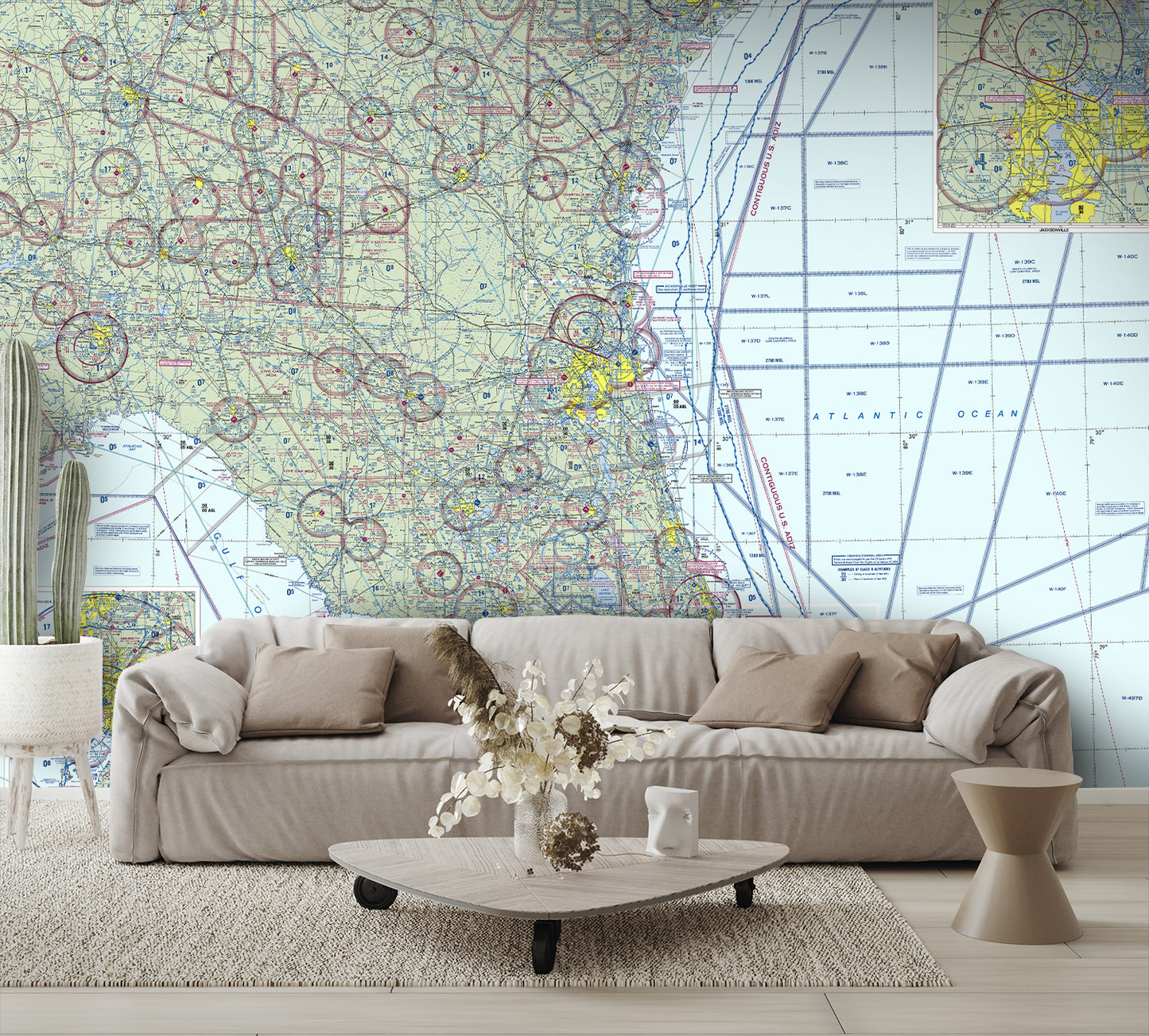 Aeronautical Chart Jacksonville Wall Mural