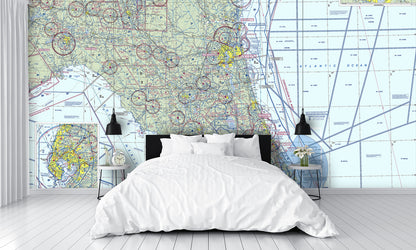 Aeronautical Chart Jacksonville Wall Mural