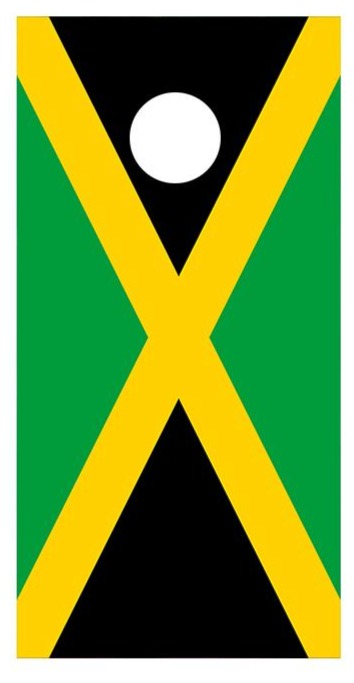 Flag of Jamaica Corn Hole Board Decal Wrap