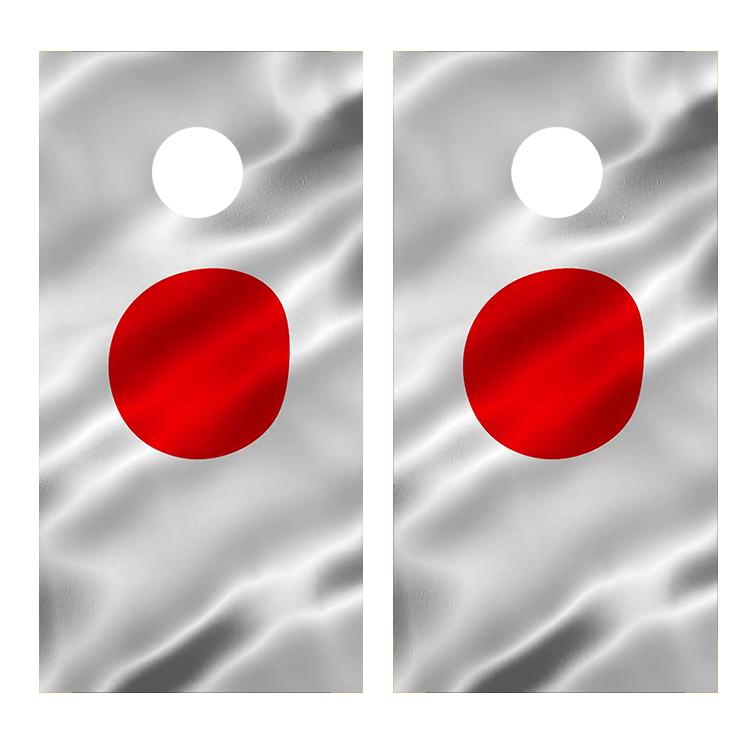 Flag of Japan Cornhole Board Decal Wraps