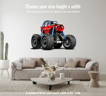 Car Art Jeep Red 4x4 Lift Kit Muscle Car WALL DECAL REMOVABLE REPOSITIONABLE