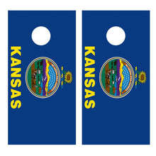 Flag of Kansas Cornhole Board Decal Wraps