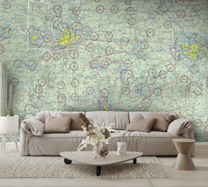 Aeronautical Chart Kansas City Wall Mural