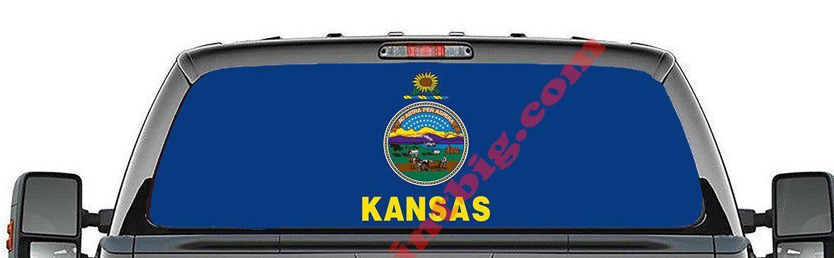 Kansas State Flag-Rear Window Decal-Graphic - Let's Print Big