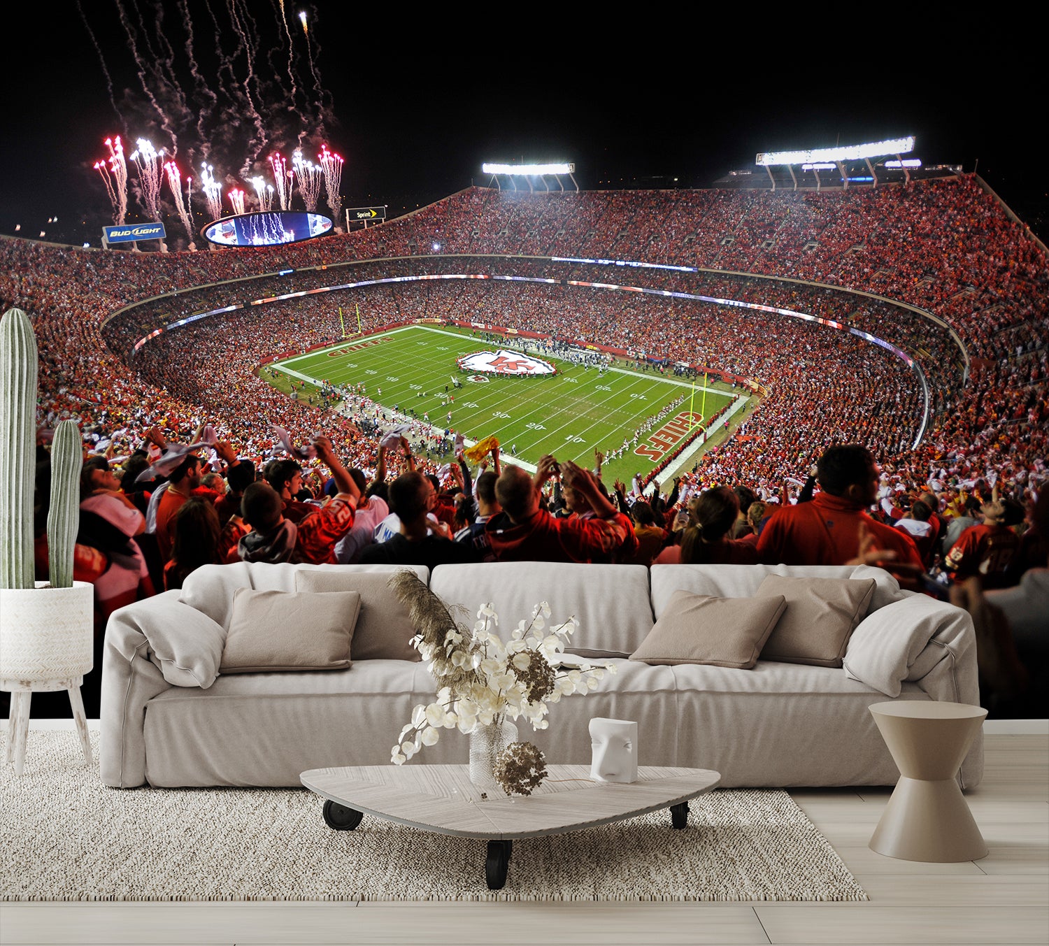 Arrowhead Football Kansas City Chiefs What State Wall Mural living room couch