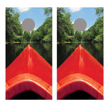 Kayak End Red Cornhole Board Decal Wraps
