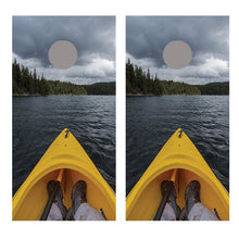 Kayak on Lake Cornhole Board Decal Wraps