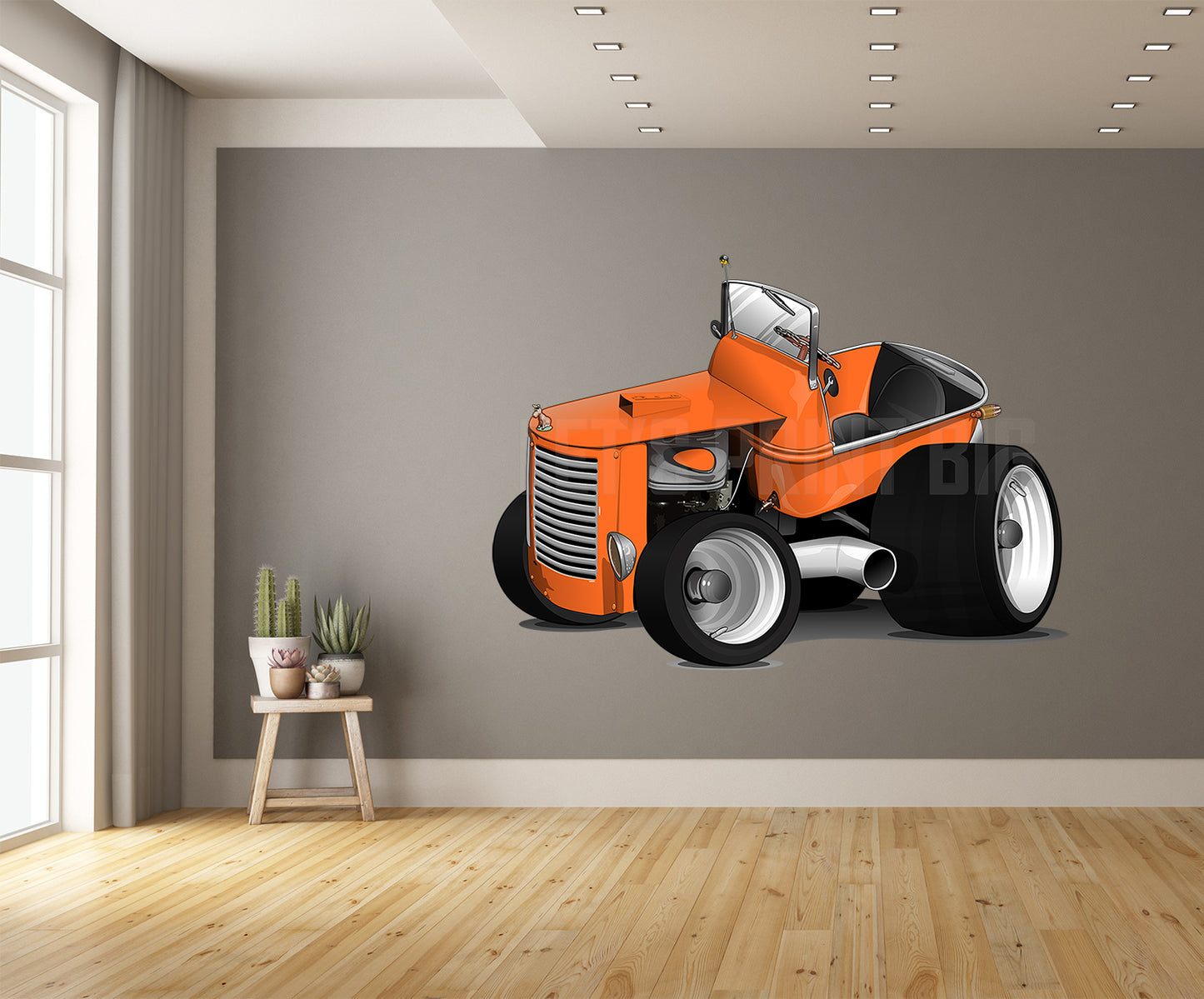 Orange Custom Keybucket Mini Car Art Wall Decal