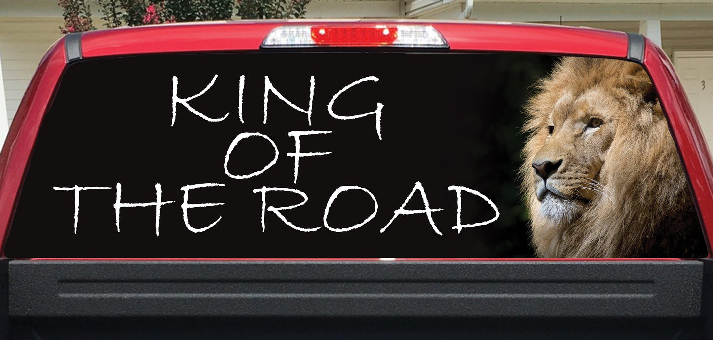 King Of The Road Lion Rear Window Decal