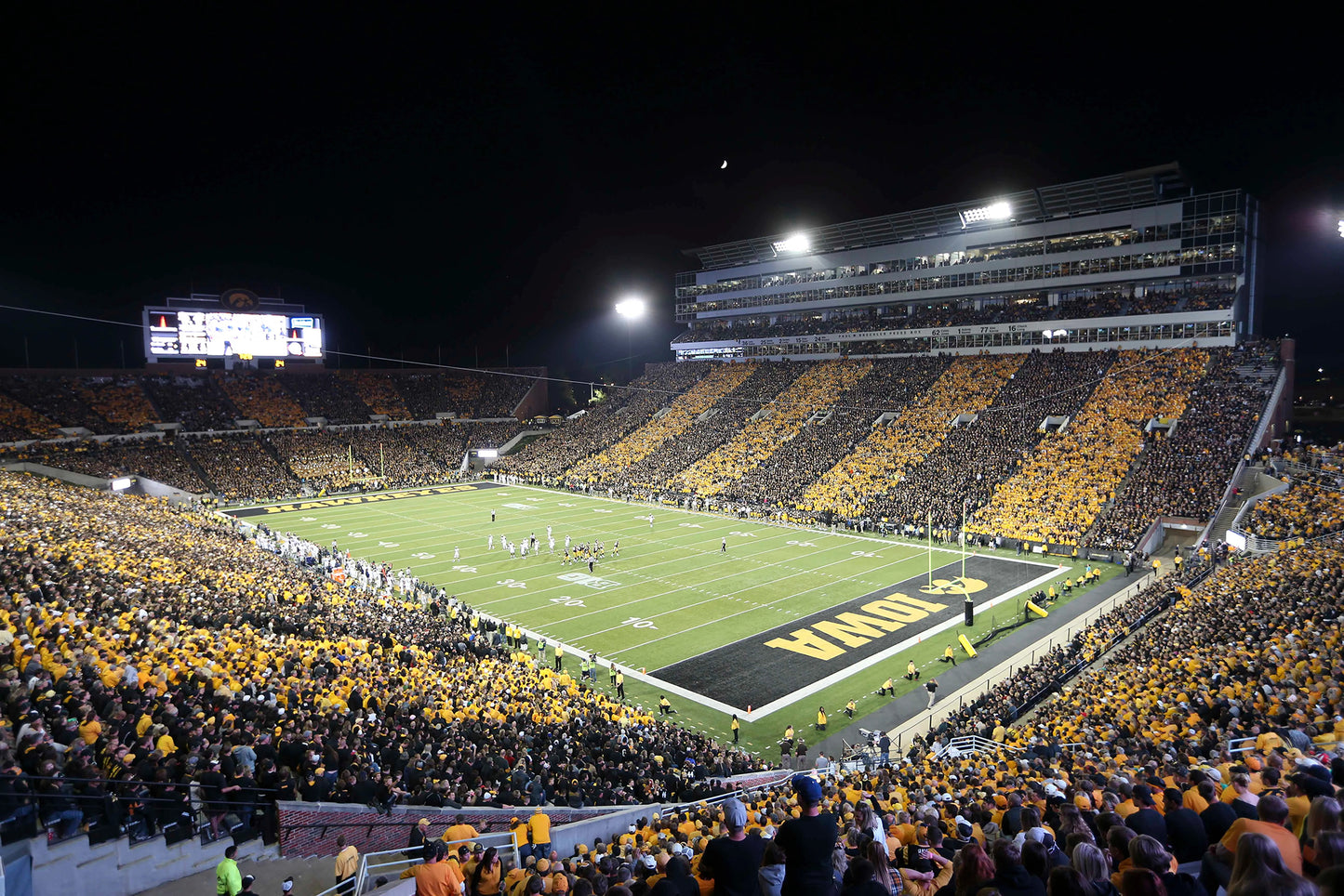 Kinnick Football Stadium Night Wall Mural