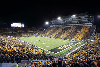 Kinnick Football Stadium Night Wall Mural