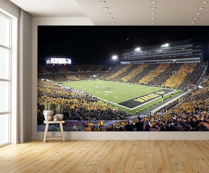 Kinnick Football Stadium Night Wall Mural