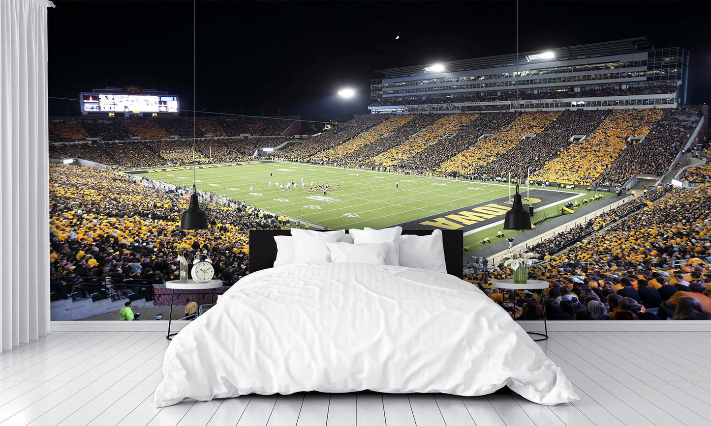 Kinnick Football Stadium Night Wall Mural