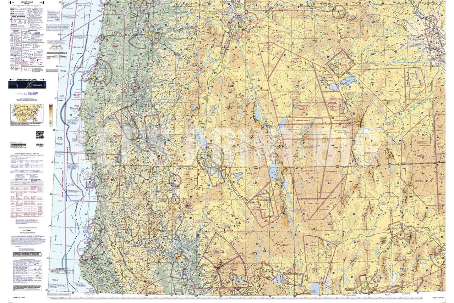 Aeronautical Chart Klamath Falls Wall Mural