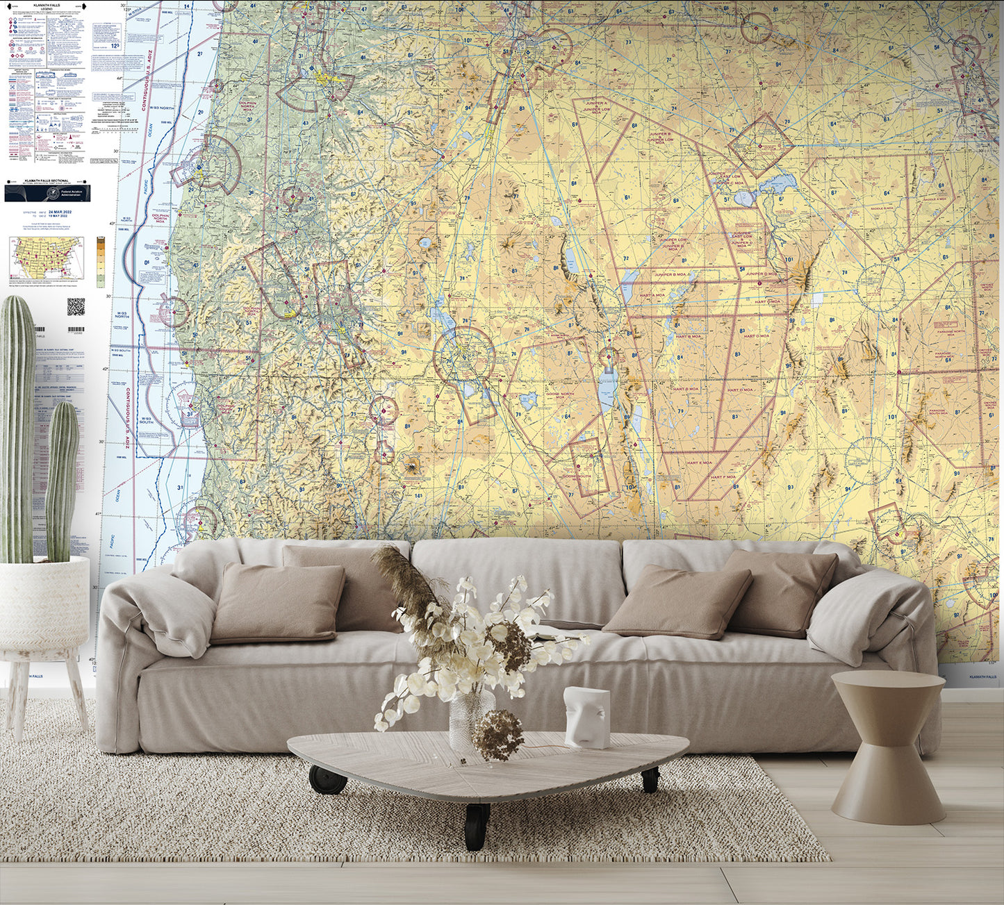 Aeronautical Chart Klamath Falls Wall Mural