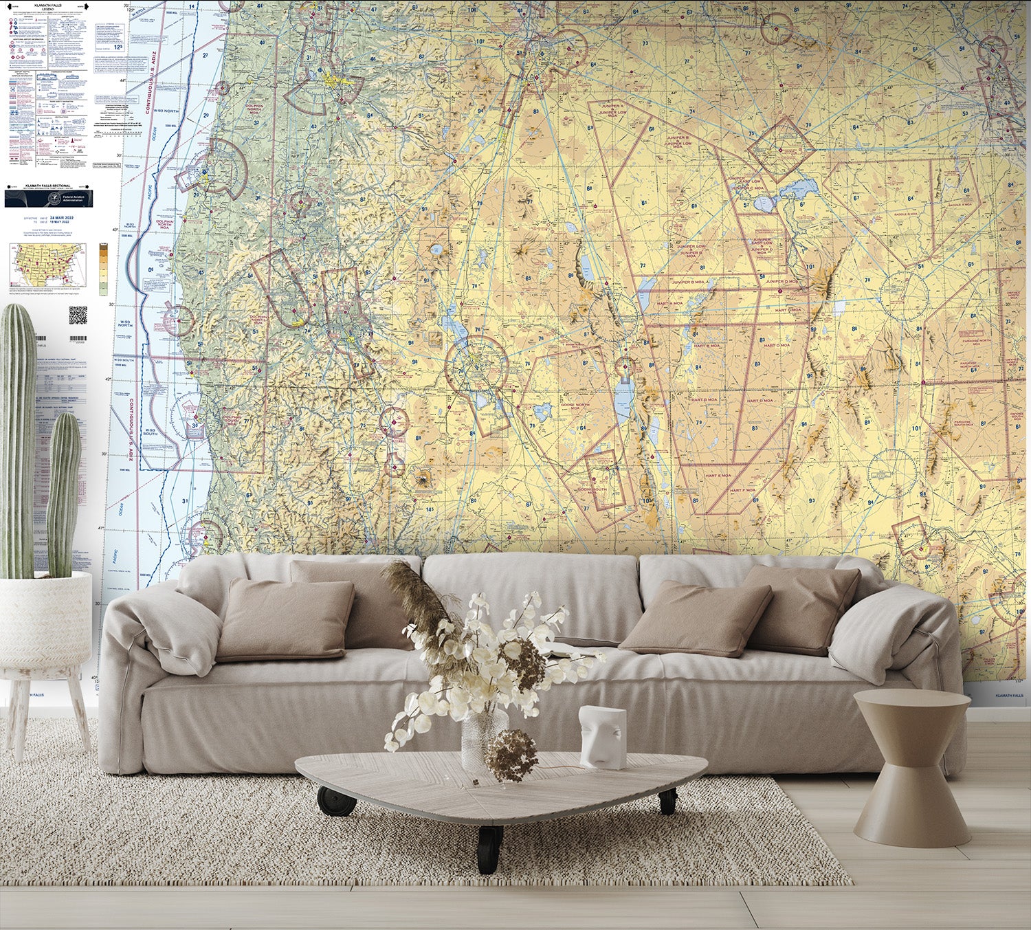 Aeronautical Chart Klamath Falls Wall Mural