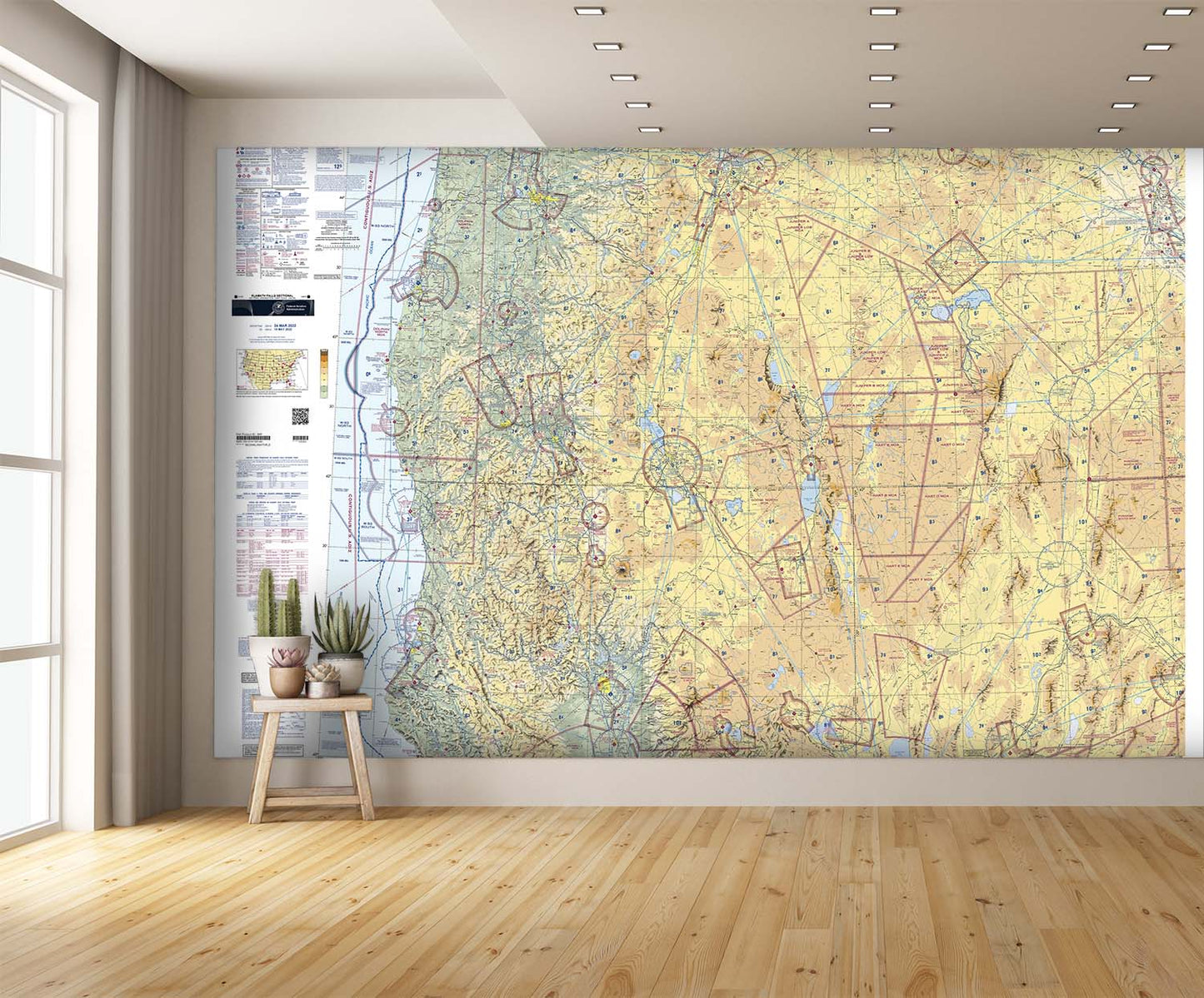 Aeronautical Chart Klamath Falls Wall Mural