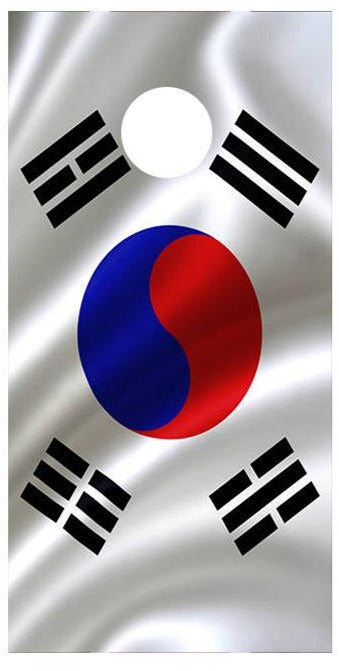 Flag of Korea Cornhole Board Decal Wraps