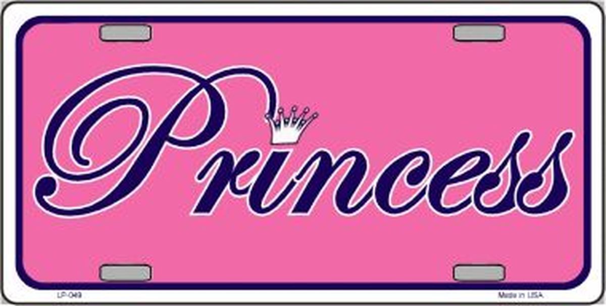 Pink Princess Tiara License Plate Car Tag