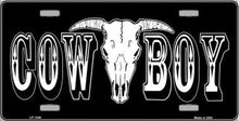 Cowboy Longhorn Skull License Plate Car Tag