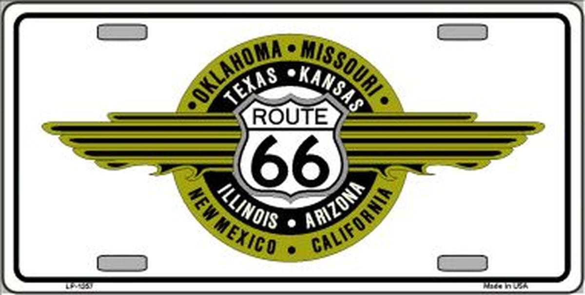 Route 66 Shield Emblem License Plate Car Tag