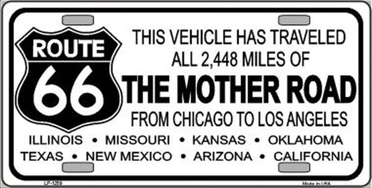 Route 66 Traveled the Mother Road License Plate Car Tag