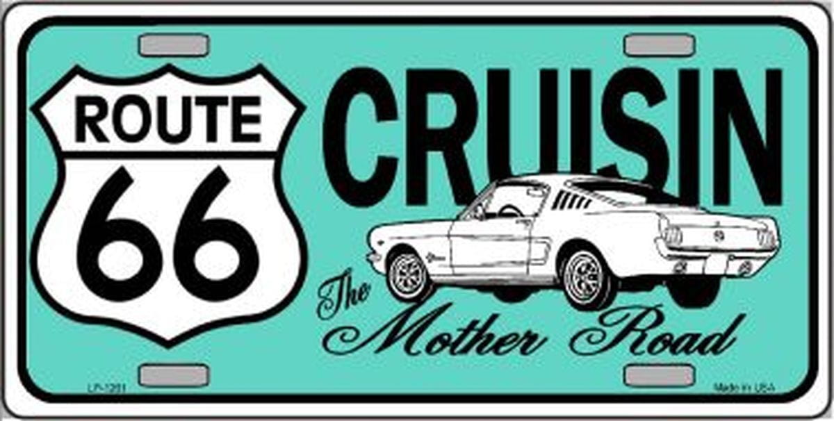 Route 66 Retro Cruisin Mother Road License Plate Car Tag