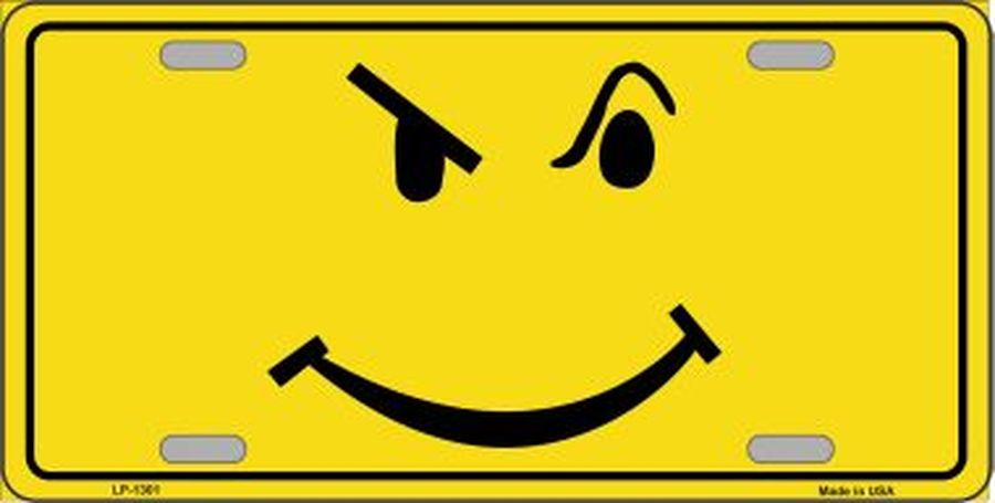 Defiant Smiley License Plate Car Tag