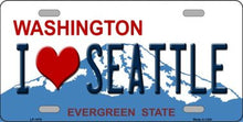 I Love Seattle Washington License Plate Car Tag