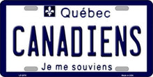 Canadiens Quebec Canada Province Background License Plate Car Tag