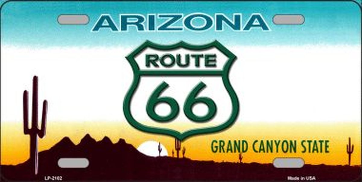 Route 66 Arizona License Plate Car Tag