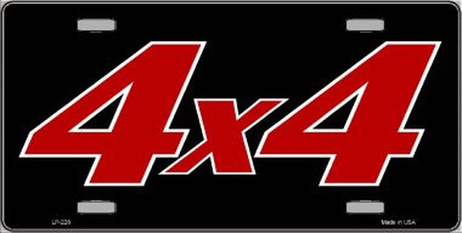 4 X 4 Black Four Wheel Drive License Plate Car Tag