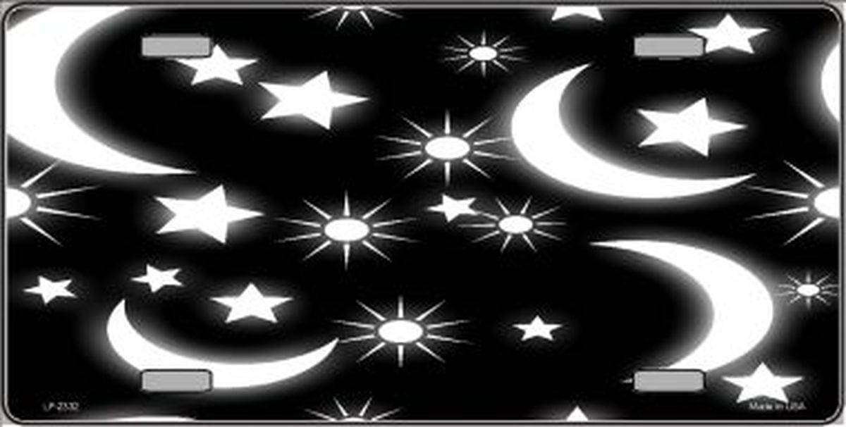 Moons and Stars License Plate Car Tag