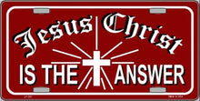 Jesus Christ Is The Answer License Plate Car Tag
