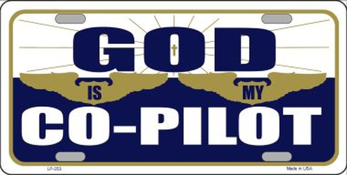 God Is My Co-Pilot License Plate Car Tag