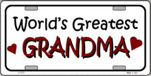 World's Greatest Grandma License Plate Car Tag
