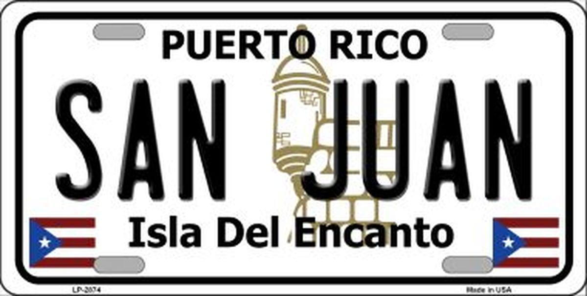 San Juan Puerto Rico License Plate Car Tag
