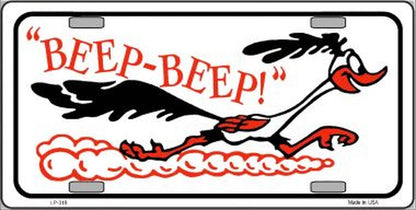 Beep Beep Roadrunner License Plate Car Tag - LPB