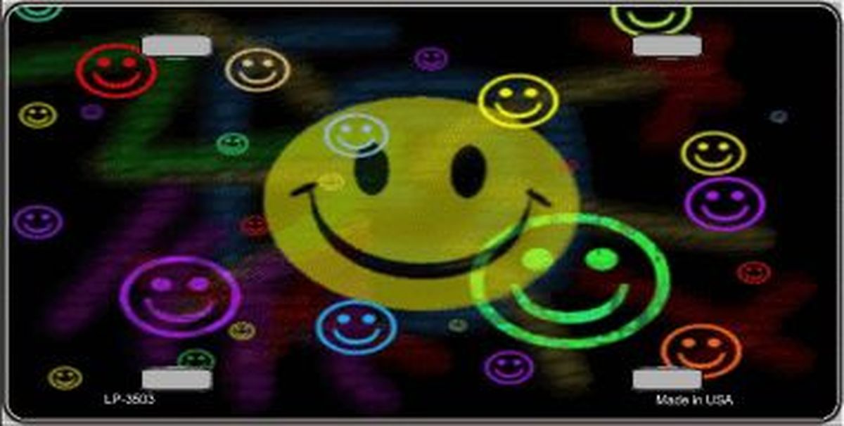 Smiley Faces Emoji License Plate Car Tag