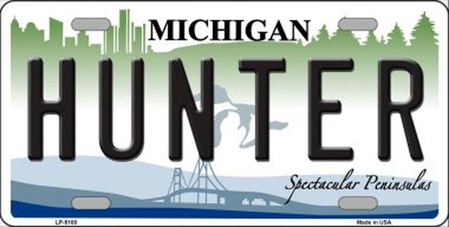 Hunter Michigan State License Plate Car Tag